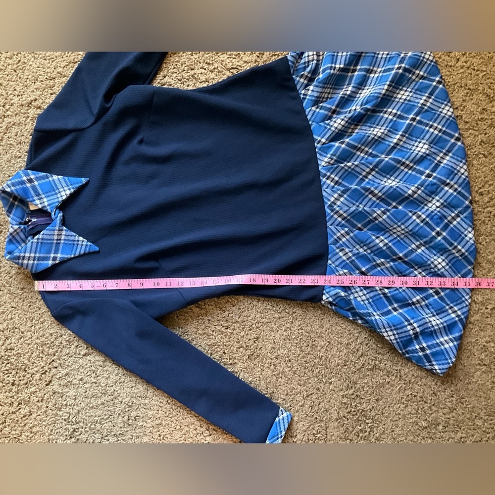 Genuine Vintage 1960’s Blue Long Sleeved Drop Waist Dress, Mod Preppy Academia - Picture 5 of 8